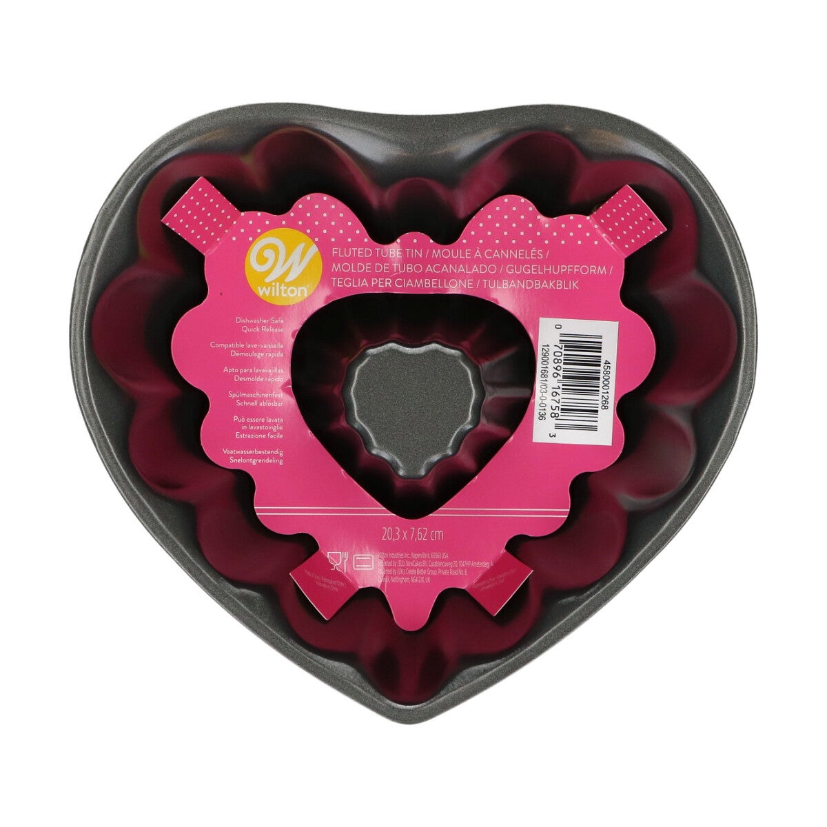 Wilton Moule à Cœur en Forme de Tube Cannelé 20cm