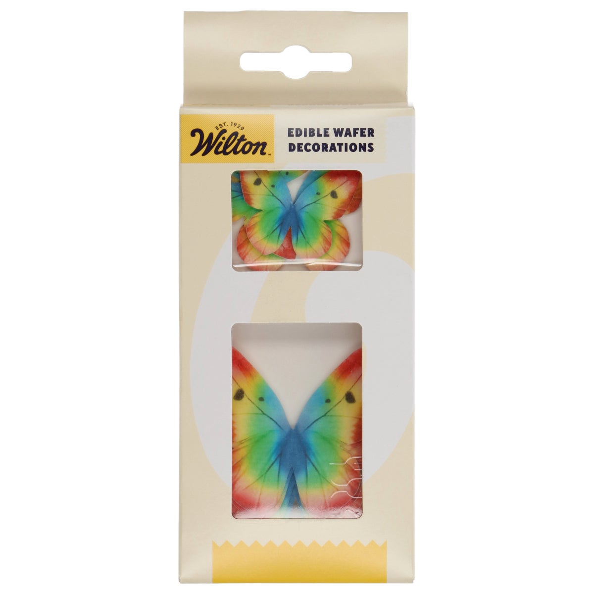 Wilton Décorations en Papier Comestibles Papillons Arc-en-ciel set/8
