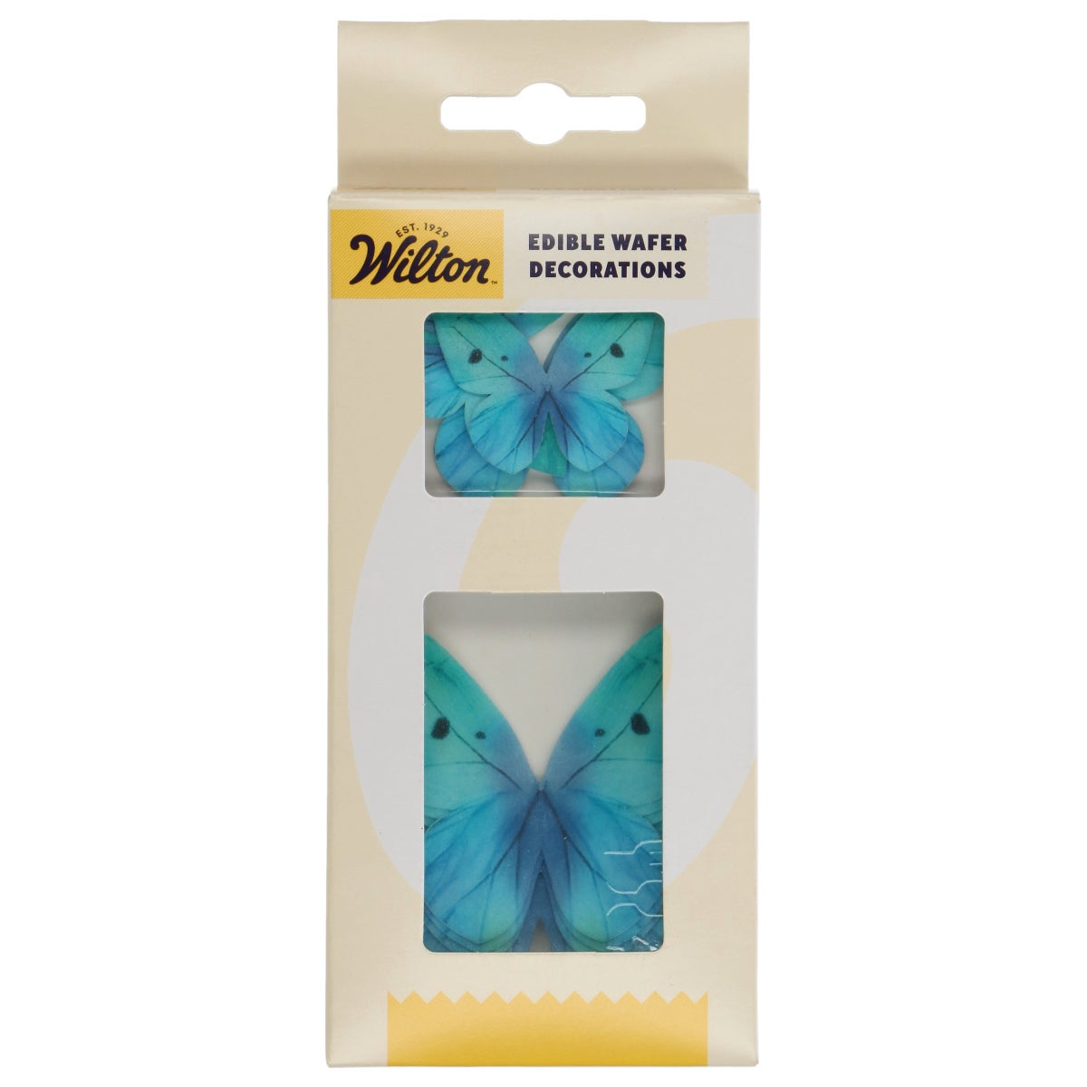 Wilton Décorations en Papier Comestibles Papillons Omre Bleu set/8