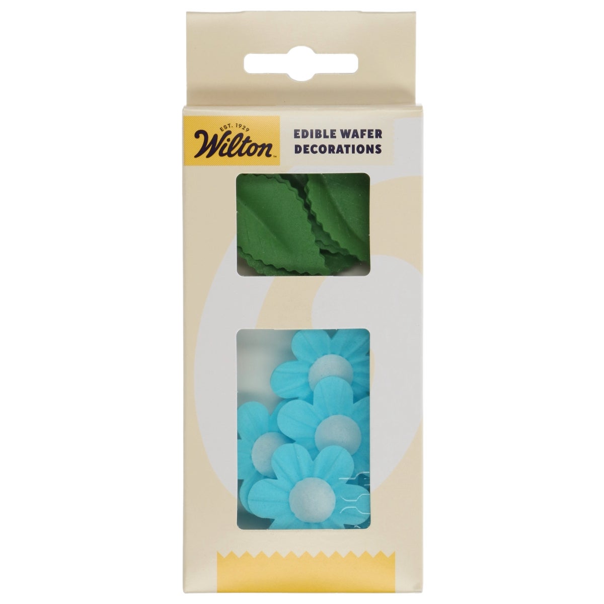 Wilton Décorations en Papier Comestibles Fleurs & Feuilles Bleu set/11