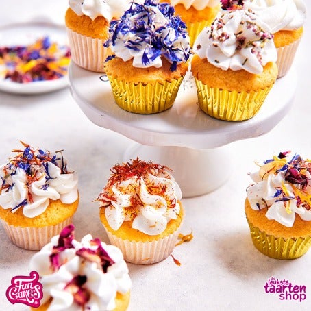 Mini Cupcakes met Eetbare Bloemen